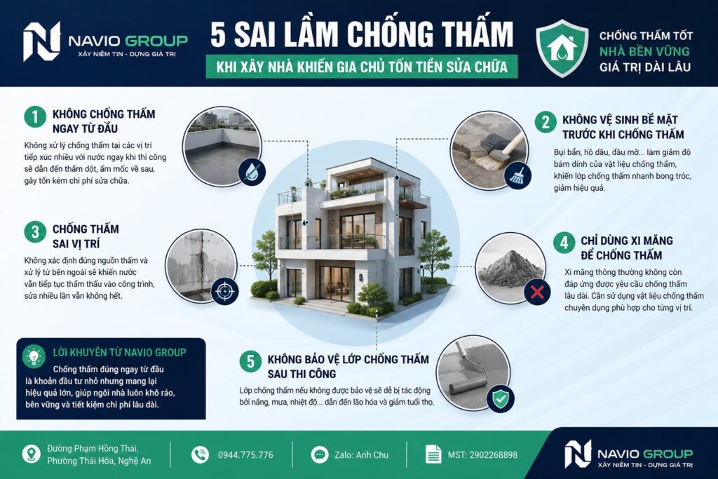 5 Sai Lầm Chống Thấm Khi Xây Nhà Khiến Nhiều Gia Chủ Tốn Hàng Chục Triệu Đồng Để Sửa Chữa